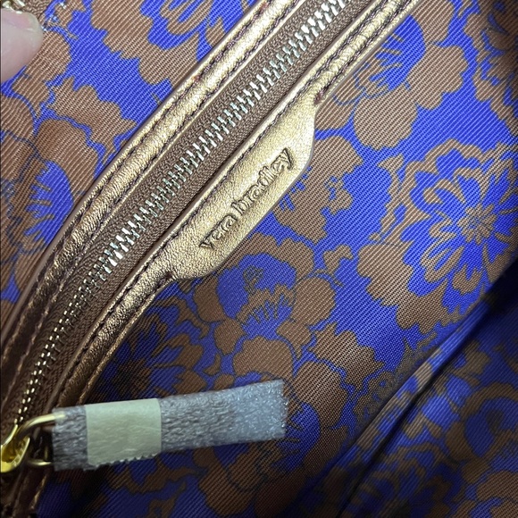 NWT Vera Bradley Springbrook Sling Crossbody Bronze Metallic Sheepskin Leather - Picture 8 of 8